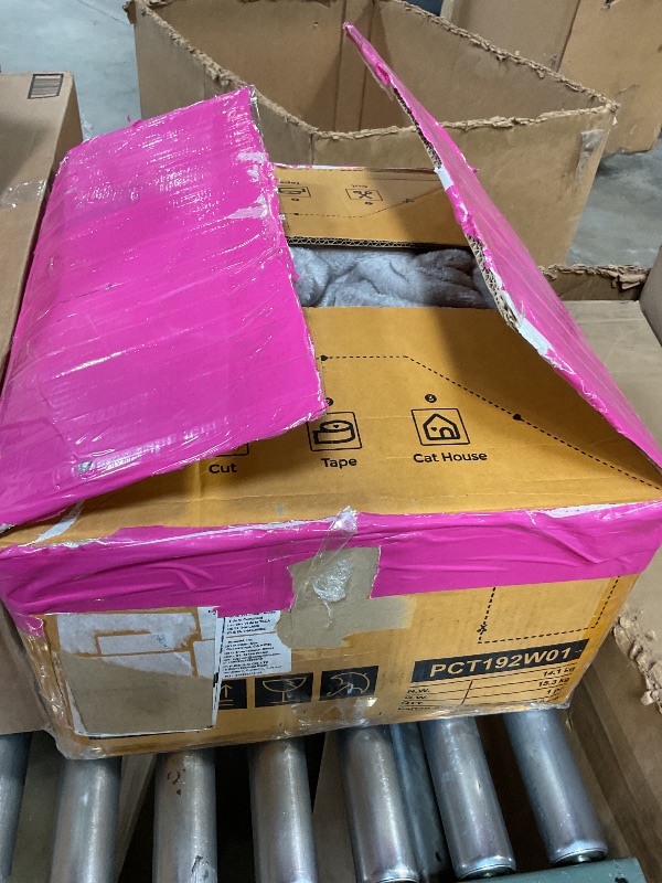 Photo 1 of **PARTS ONLY **Feandrea Cat Tree, 59.5-Inch Tall Cat Tower, Plush Multi-Level Condo with 5 Scratching Posts, 2 Perches, 2 Caves, Hammock, 2 Pompoms, Light Gray UPCT192W01