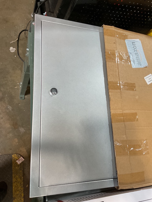 Photo 1 of 14 x 29 Access Panel for Drywall, Thicken 1.2mm Stainless Steel Drywall Access Panel with Lock and Key, Heavy-Duty Access Door for Drywall, Plumbing and Ceiling, Silver