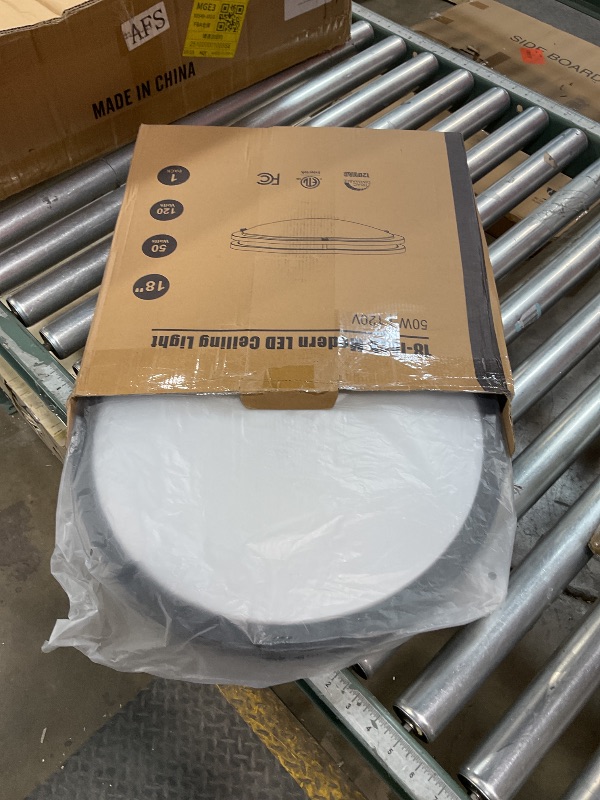 Photo 1 of 18inch LED Flush Mount Ceiling Light, 50W 5600lm Bright Dimmable LED Ceiling Light Fixture, 2700K-6500K Adjusted, Modern Kitchen Light Fixture Ceiling for Living Room Bedroom, Matte Black, 1-Pack