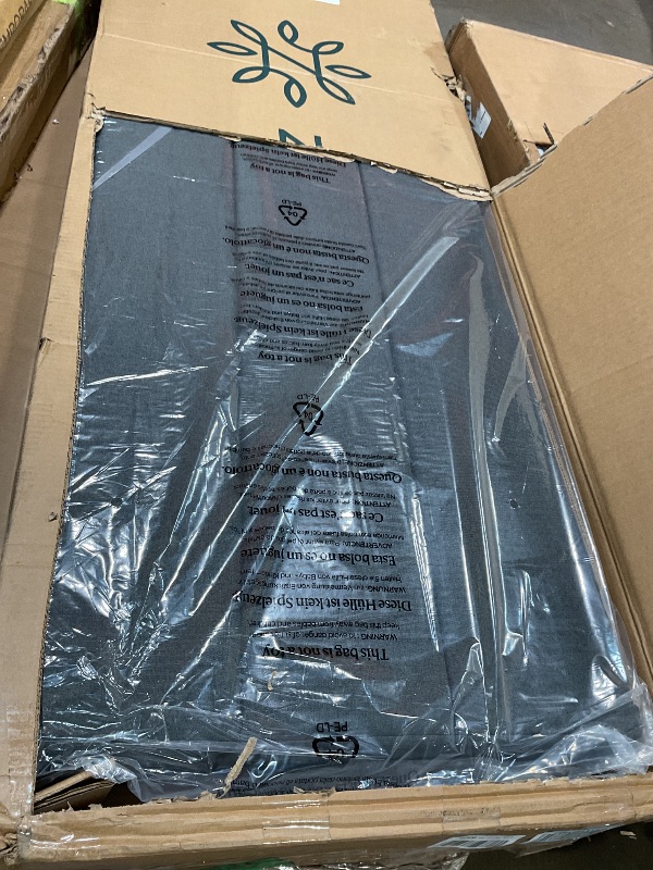 Photo 1 of * PARTS ONLY* 
Zinus Queen Piper Upholstered Platform Bed with Horizontal Paneled Headboard, Wooden Slat Support, No Box Spring Needed, Easy Assembly, Eco Friendly Packaging, Dark Grey