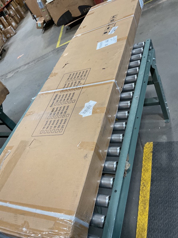 Photo 1 of SMARTSTANDARD 28in x 84in Bifold Barn Door, Frosted Glass Barn Door with Hardware Kit Included, Pre-Drilled Holes Easy Assembly -Solid Barn Doors Slab Covered with Water-Proof PVC Surface, White