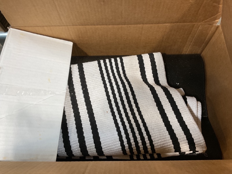 Photo 1 of 2 Pcs Summer Door Mat, Coco Coir Welcome Doormat with Black and White Striped Mats, Extra Thick & Non-Slip Backing for Farmhouse Front Porch Entryway, Seasonal Layered Porch Décor Floor Mat (Welcome)