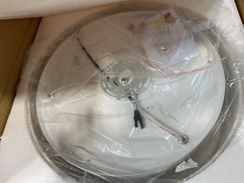 Photo 1 of 18'' Flush Mount Ceiling Light Modern Farmhouse Drum Ceiling Light Fixture with Linen Fabric Shade 3-Light Drum Ceiling Lighting Round Semi Flush Lighting for Bedroom Hallway Living Room Kitchen