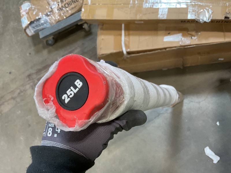 Photo 1 of **COLOR IS RED. SCRAPES AND DIRT FROM TRANSPORT ****Signature Fitness Total Body Workout Weighted Bar Weighted Workout Bar Weighted Exercise Bar, 25-Pound