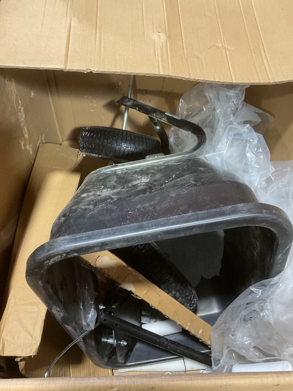 Photo 1 of **SELLING FOR PARTS**Brinly BS361BH-A Deluxe Tow Behind Broadcast Spreader with Extended Easy-Reach Handle and Weatherproof Cover, 175 lb.
