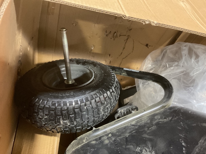 Photo 1 of **SELLING FOR PARTS**Brinly BS361BH-A Deluxe Tow Behind Broadcast Spreader with Extended Easy-Reach Handle and Weatherproof Cover, 175 lb.