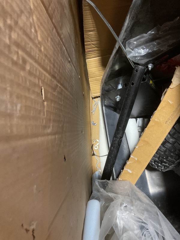 Photo 1 of **SELLING FOR PARTS**Brinly BS361BH-A Deluxe Tow Behind Broadcast Spreader with Extended Easy-Reach Handle and Weatherproof Cover, 175 lb.