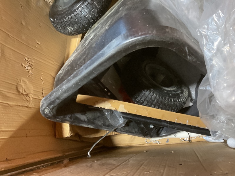 Photo 1 of **SELLING FOR PARTS**Brinly BS361BH-A Deluxe Tow Behind Broadcast Spreader with Extended Easy-Reach Handle and Weatherproof Cover, 175 lb.