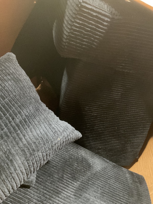 Photo 1 of **DIRT FROM TRANSPORT **cidludto Convertible Sofa Bed, 3 in 1 Loveseat Folding Couch Bed Foldable - Chaise Lounge Chair & Floor Futon Sleeper, Corduroy Pull Out Sofa Bed with 4 Pillows for Living Room, Black