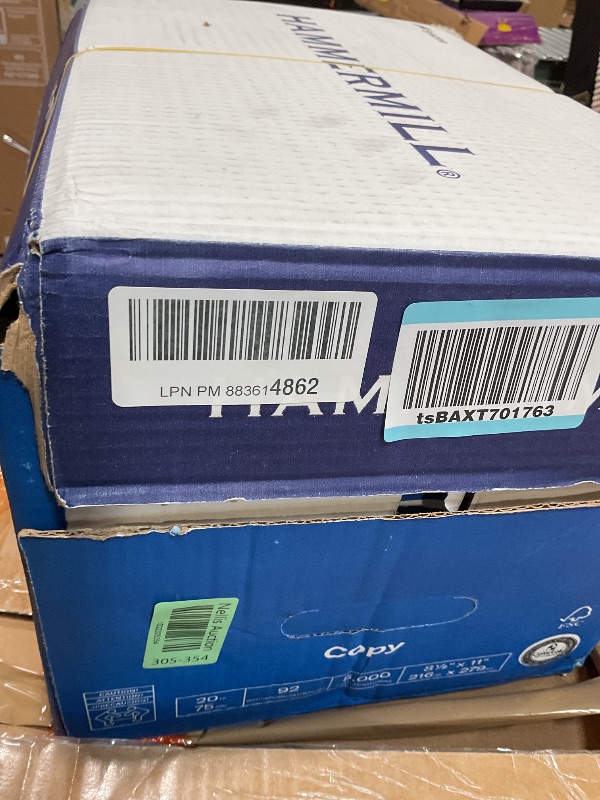 Photo 1 of **MINOR BENDS/DIRT**Hammermill Printer Paper, 20 lb Copy Paper, 8.5 x 11 - 10 Ream (5,000 Sheets) - 92 Bright, Made in the USA