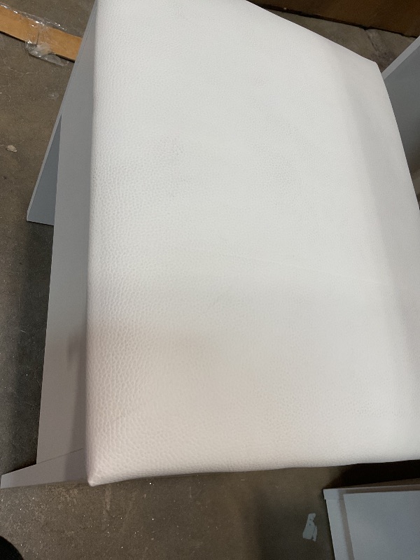 Photo 1 of **SELLING FOR PARTS PARTIAL SET**MISSING MIRROR. MISSING DRAWER HANDLES . DIRT. SCRATCHES**SUPPORT BEAM IN BACK IS CRACKING. White Makeup Vanity Desk with Mirrors and Power Outlet, Dressing Table with 4 Drawers, 3 Lighting Modes for Bedroom