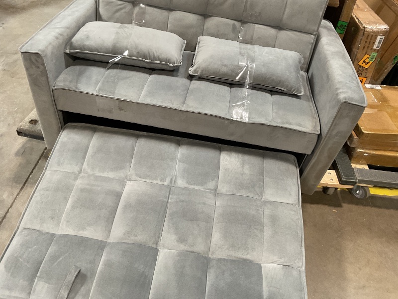Photo 1 of **DIRT FROM TRANSPORT **Trygoal 3 in 1 Convertible Sleeper Sofa Bed, Pull Out Sofa Bed with Side Pockets, Velvet Love Seat Sleeper Beds with Adjustable Backrest for Living Room, Bedroom, Apartment, Small Space, Dark Gray