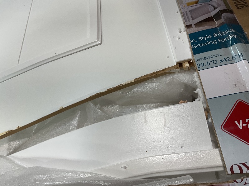 Photo 1 of **TOP LIP PIECE CAME OFF. SELLING FOR PARTS **Oxford Baby North Bay 4-in-1 Convertible Crib, Snow White, GreenGuard Gold Certified