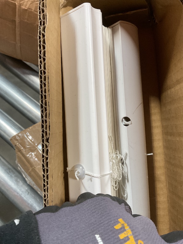 Photo 1 of **DIRT**DEZ FURNISHINGS Cordless 1" Signature Mini Blind with Flexible Slats, 70" W x 60" H, Pearl White