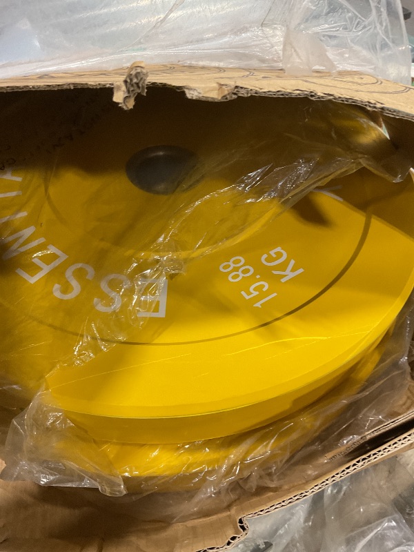 Photo 1 of **SCRATCHES**Everyday Essentials Color Coded Olympic Bumper Plate Weight Plate w Steel Hub, 25 lbs(pair)