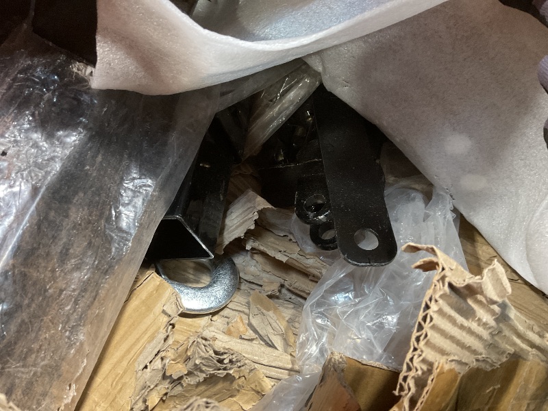 Photo 1 of **SELLING FOR PARTS AS PARTIAL SET. SCRAPE DAMAGE**GarveeTech 2-Ton Folding Engine Hoist Cherry Picker 4400 Lb Capacity Hydraulic Shop Crane with Telescoping Boom 6 Caster Wheels for Automotive Repair Garage Use Includes Hitch and Storage Stand Black