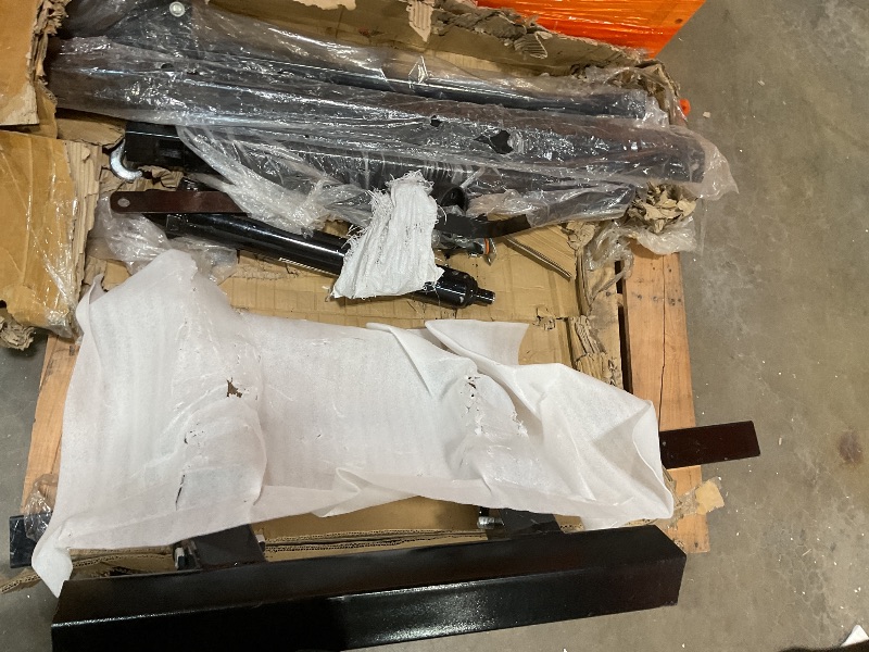 Photo 1 of **SELLING FOR PARTS AS PARTIAL SET. SCRAPE DAMAGE**GarveeTech 2-Ton Folding Engine Hoist Cherry Picker 4400 Lb Capacity Hydraulic Shop Crane with Telescoping Boom 6 Caster Wheels for Automotive Repair Garage Use Includes Hitch and Storage Stand Black