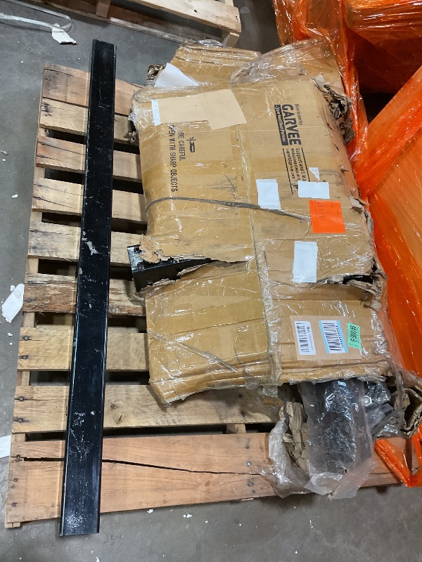 Photo 1 of **SELLING FOR PARTS AS PARTIAL SET. SCRAPE DAMAGE**GarveeTech 2-Ton Folding Engine Hoist Cherry Picker 4400 Lb Capacity Hydraulic Shop Crane with Telescoping Boom 6 Caster Wheels for Automotive Repair Garage Use Includes Hitch and Storage Stand Black