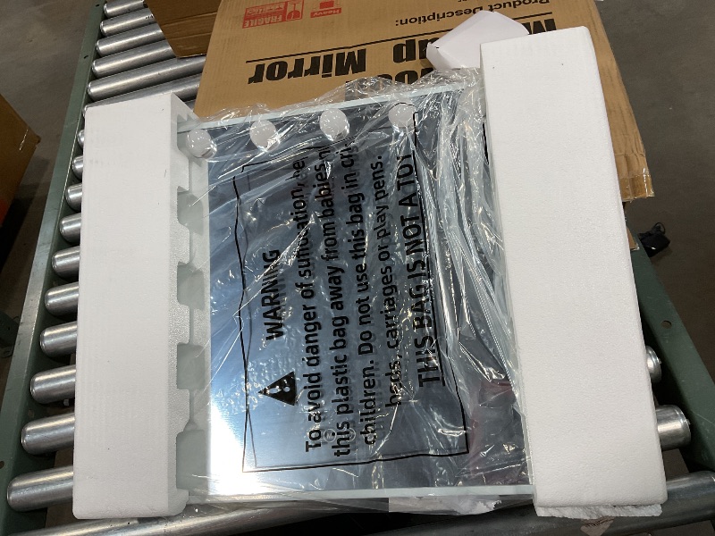 Photo 1 of **POSSIBLY MISSING HARDWARE** Hansong Vanity Mirror with Lights: Hollywood Lighted Makeup Mirror with 15 LED Bulbs, 22.8''x18'' Light Up Mirror with 3 Colors Modes for Desk, Large Mirrors with USB Charging Port for Bedroom, White