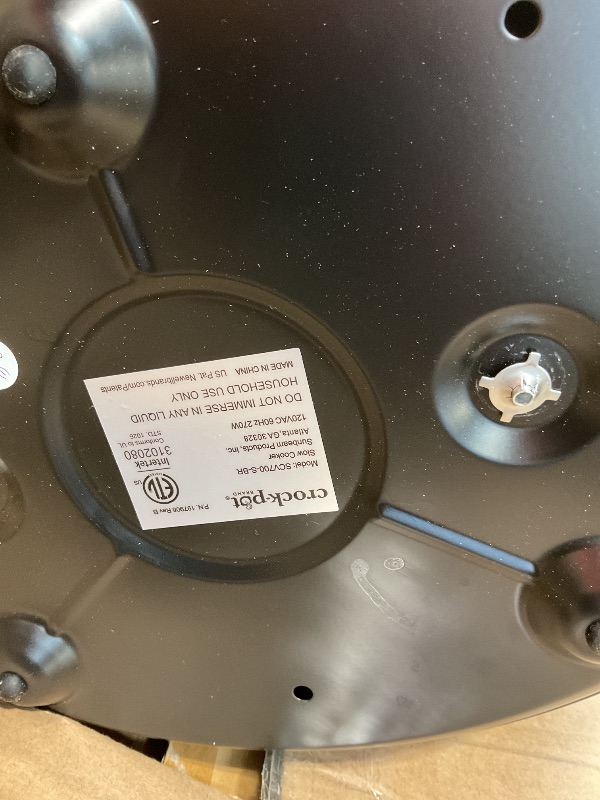 Photo 1 of **FOR PARTS** Crock-Pot 7 Quart Oval Manual Slow Cooker, Stainless Steel (SCV700-S-BR), Versatile Cookware for Large Families or Entertaining