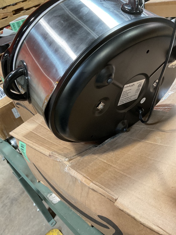 Photo 1 of **FOR PARTS** Crock-Pot 7 Quart Oval Manual Slow Cooker, Stainless Steel (SCV700-S-BR), Versatile Cookware for Large Families or Entertaining