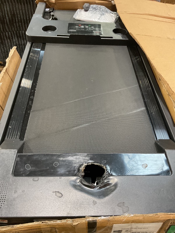 Photo 1 of **SELLING FOR PARTS. MAJOR HOLE BURN. **Treadmill with Handles, 2025 Upgraded Small Treadmills Home, Portable Electric Treadmills for Home 300 lbs Capacity,Walking Pad Treadmill,Lightweight Folding Foldable Walking Pad with LED Display