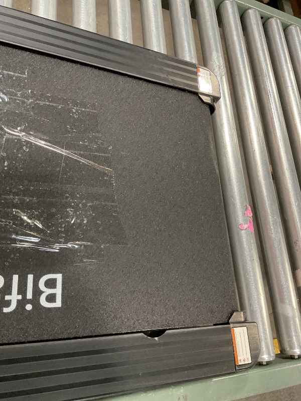 Photo 1 of **CHIP DAMAGE. DIRT**Bifanuo Walking Pad - Under Desk Treadmill for Home/Office, Portable with Remote Control LED Display - Ideal for Fitness Enthusiasts (TM008 Deep Black)