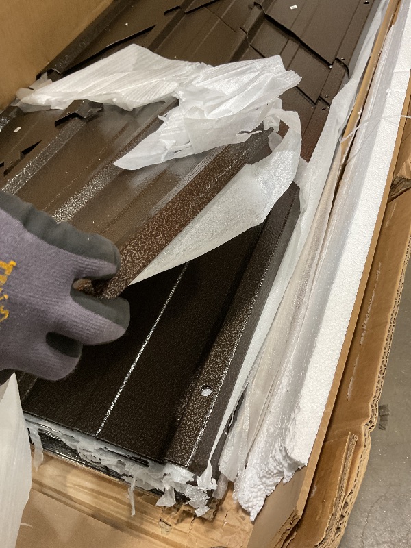 Photo 1 of **SELLING FOR PARTS AS PARTIAL SET. BOX #5 OUT OF 5**Domi 10x12 Outdoor Gazebo, Hardtop Gazebo with Aluminum Frame, Heavy Duty Pavilion Gazebo for Patio Deck Backyard, Curtain and Netting Included, Dark Brown