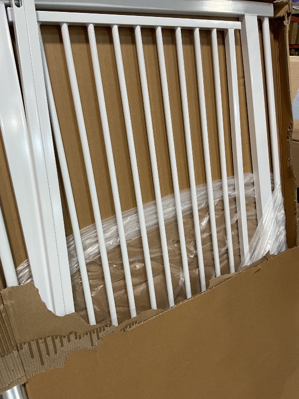 Photo 1 of **SCRAPES. DIRT**Lumizone Extra Tall Cat Gate 61.02" High Pressure Mounted Extra Wide 2025 New (17 Sizes) 1.37" Gap No Drilling Auto-Close One-Handed Operation Tall Pet Gate for Dogs(White, 61.02" H x 29.92"-34.24" W)
