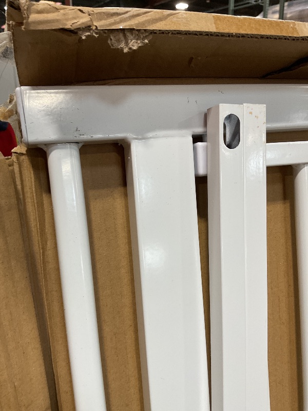 Photo 1 of **SCRAPES. DIRT**Lumizone Extra Tall Cat Gate 61.02" High Pressure Mounted Extra Wide 2025 New (17 Sizes) 1.37" Gap No Drilling Auto-Close One-Handed Operation Tall Pet Gate for Dogs(White, 61.02" H x 29.92"-34.24" W)