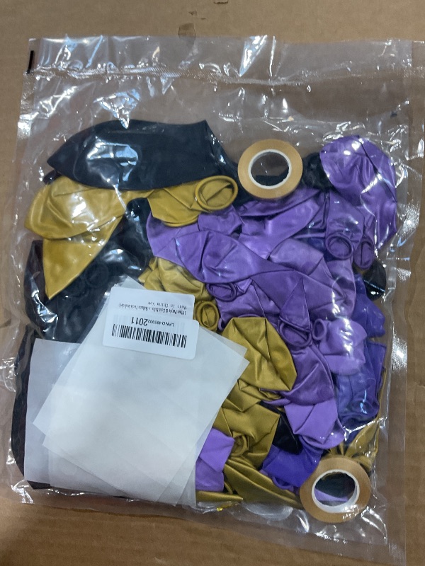 Photo 1 of 163pcs Purple & Gold Balloon Garland Arch Kit - Dark Purple, Lavender Lilac, Metallic Gold Balloons for Weddings, Baby Showers, Bachelorette Princess Parties