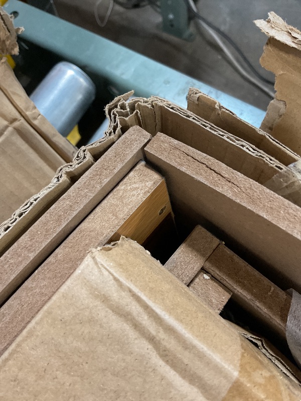 Photo 1 of **CORNER CRACKING**SereneLife 5in1 Folding Multi Game Table, 40" Full Size Combo Sports Arcade Game with Foosball Soccer, Ping Pong, Pool Billiards, Bowling & Shuffleboard Set, Wood Construction for Play Rec Room