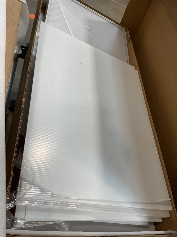 Photo 1 of **SELLING FOR PARTS AS PARTIAL SET. ONE BOX OF TWO**IDEALHOUSE 8X10 FT Greenhouse for Outdoors, Lockable Door and Ajustable Roof Vent, Polycarbonate Greenhouse with Water Gutter System, Aluminum Walk-in Greenhouses, for Backyard, Lawn