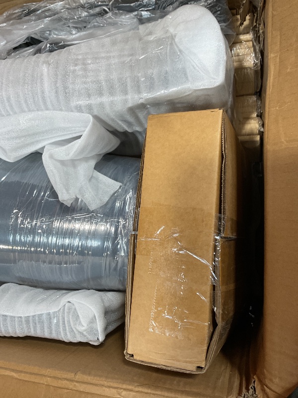 Photo 1 of ***UNKNOWN MISSING ASSEMBLY PIECES*** KEIKI King Size Cloud Bed Frame with Oversized Padded Movable Headboard, Chenille Upholstered Bed with Round Corner for Bedroom, No Box Spring Needed, Dark Grey