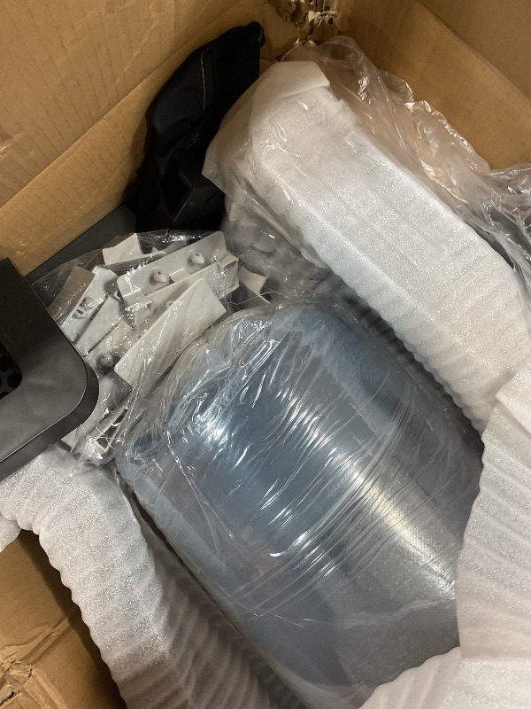 Photo 1 of ***UNKNOWN MISSING ASSEMBLY PIECES*** KEIKI King Size Cloud Bed Frame with Oversized Padded Movable Headboard, Chenille Upholstered Bed with Round Corner for Bedroom, No Box Spring Needed, Dark Grey