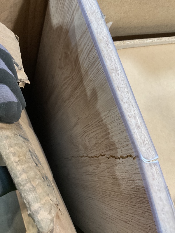 Photo 1 of **MISSING MIRROR. MAJOR CRACKING DAMAGE TO SIDE**Signature Design by Ashley Cayboni Modern 6-Drawer Dresser and Mirror with Safety Stop, Whitewash