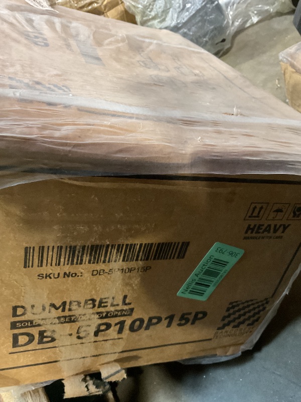 Photo 1 of 10 and 15 lb rubber hex dumbbells 