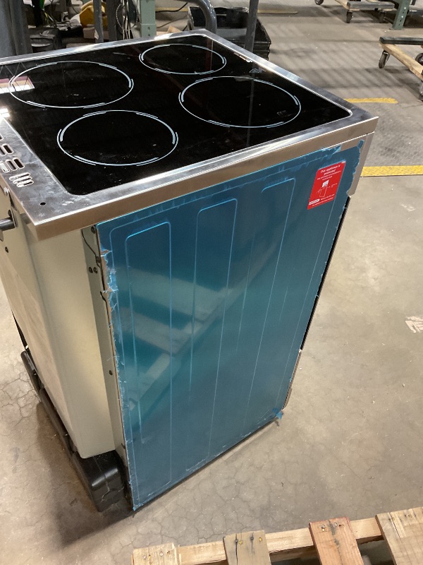 Photo 1 of **DIRT/SCRAPES FROM TRANSPORT **Avanti Electric Range Oven ELITE Series Compact Design, 2-Cu.Ft. Capacity with 4 Coil Burners, Framed Glass Oven Door, Storage Drawer and Broiler with Pan, 20-Inch, Stainless Steel