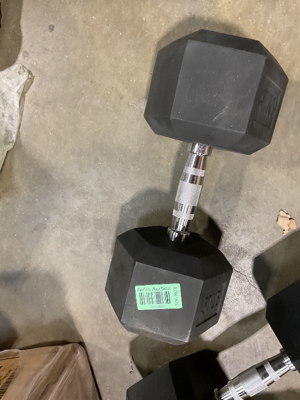 Photo 1 of **DIRT FROM TRANSPORT **BalanceFrom Rubber Encased Hex Dumbbell, 50LBs, Single
