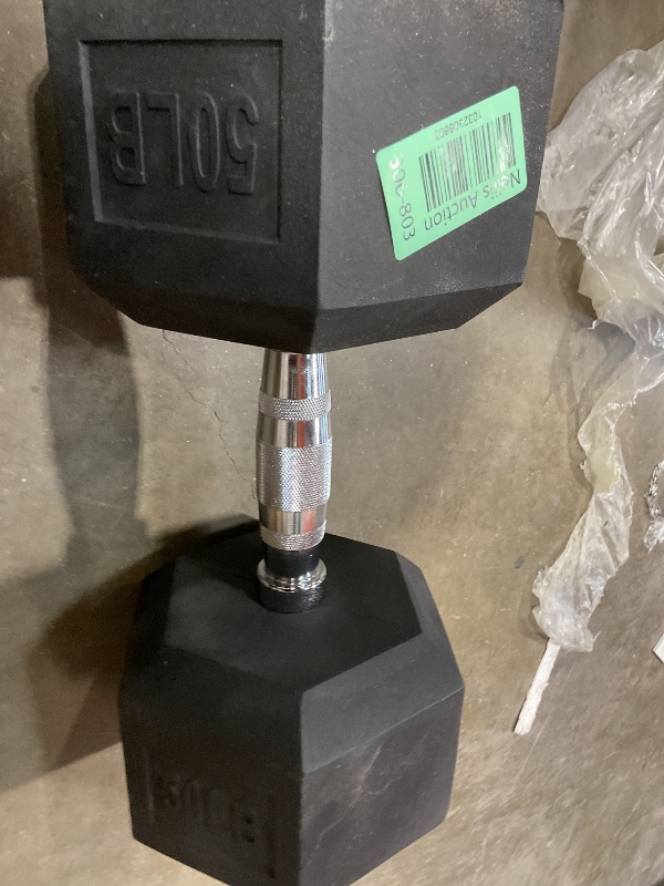 Photo 1 of **DIRT FROM TRANSPORT **BalanceFrom Rubber Encased Hex Dumbbell, 50LBs, Single