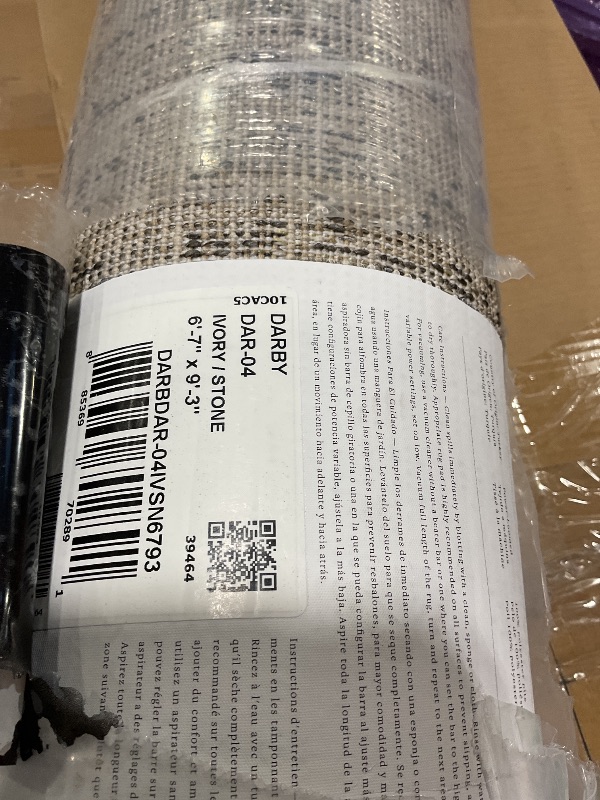 Photo 1 of **DIRT FROM TRANSPORT **Loloi Darby Collection DAR-04 Ivory/Stone 6'-7" x 9'-3" Area Rug