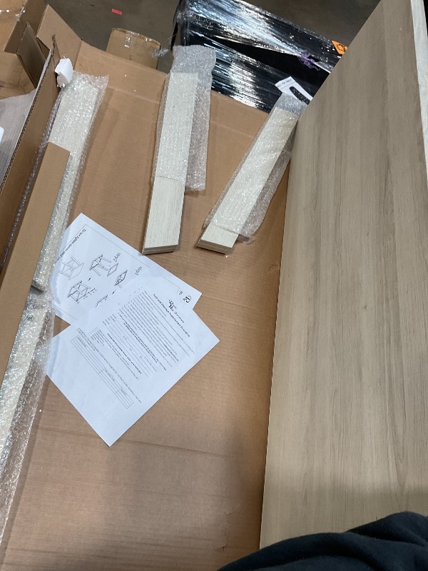 Photo 1 of **MINOR DAMAGE TO CORNERS**Roundhill Furniture Athens Contemporary Wood Shelf Coffee Table, Weathered Charcoal and Beige