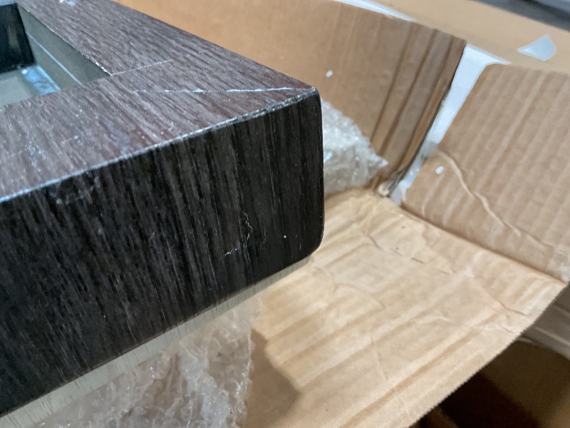 Photo 1 of **MINOR DAMAGE TO CORNERS**Roundhill Furniture Athens Contemporary Wood Shelf Coffee Table, Weathered Charcoal and Beige