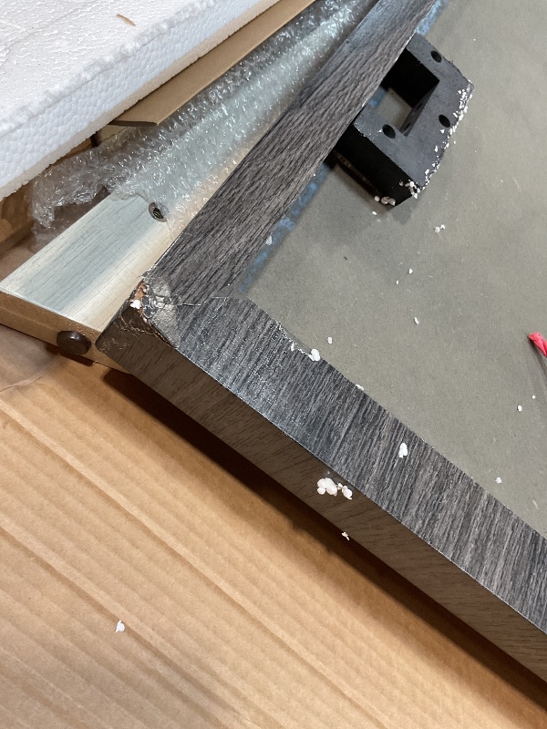 Photo 1 of **MINOR DAMAGE TO CORNERS**Roundhill Furniture Athens Contemporary Wood Shelf Coffee Table, Weathered Charcoal and Beige