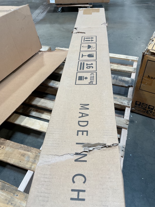 Photo 1 of **SELLING FOR PARTS AS PARTIAL SET. ONE OF TWO BOXES**DWVO 91.3" Double Dog Crate Furniture with Dog Feeder, Dog Kennel Furniture with Drawers, Indoor Dog House TV Stand with 2 Room Divider for 2 Medium Large Dogs, Brown