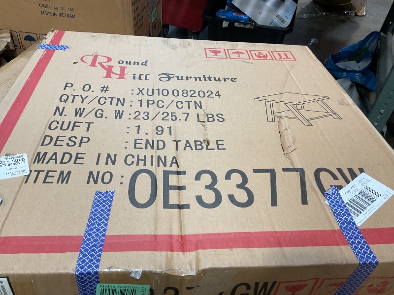 Photo 1 of **MISSING HARDWARE **Roundhill Furniture Athens Contemporary Wood Shelf End Table, Weathered Charcoal and Beige