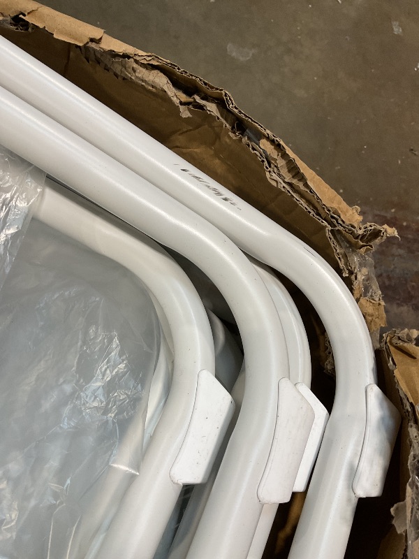 Photo 1 of **SCRAPE FROM TRANSPORT **10 Pack White Plastic Folding Chairs, Indoor Outdoor Heavy-Duty Stackable Seats with Steel Frame, 350 lbs Capacity Portable Commercial Foldable Chairs for Party Events Wedding Dining Picnic Office