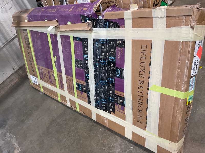 Photo 1 of **METAL FRAME IS BENT**GETPRO Shower Door Double Sliding 56-60 in. W x 72 in. H Semi-Frameless Bypasss Bathroom Glass Shower Sliding Doors,1/4 inch Clear Tempered Glass Door for Walk-in Shower Chrome Finish