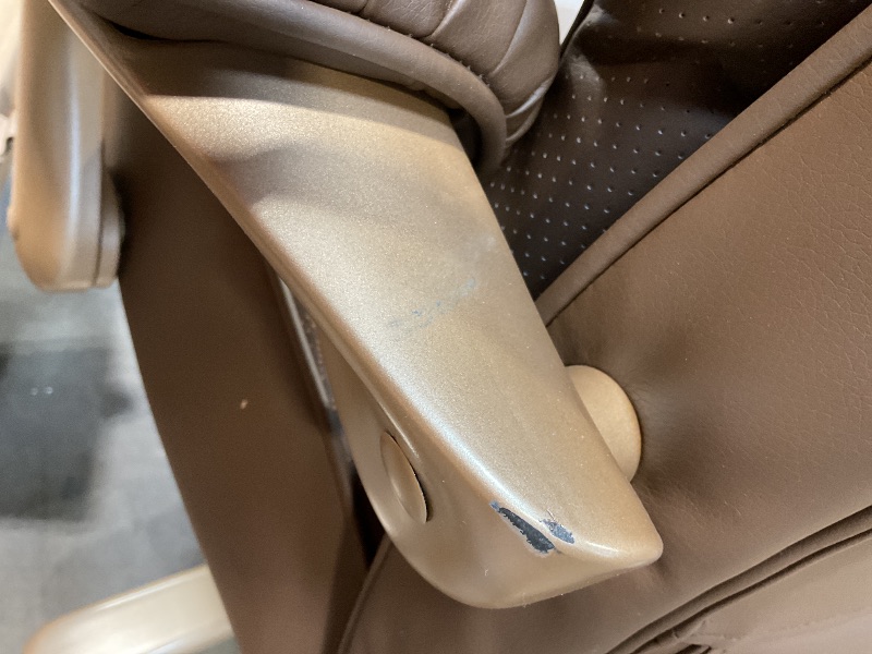 Photo 1 of **ONE WHEEL TOTALLY LOOSE. DIRT/SCRAPESEXCEBET Big and Tall Executive Office Chair with Footrest, 400LBS Capacity Ergonomic High-Back Desk Office Chair with Lumbar Support, Padded Armrests & Thick Cushion, Brown PU Leather Chairs