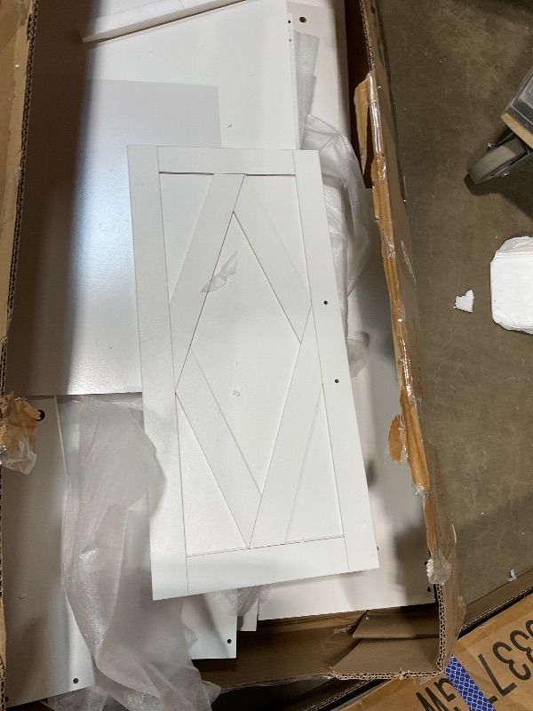 Photo 1 of **SELLING FOR PARTS. MISSING MIRROR. BOX ONE OF TWO**COMHOMA Makeup Vanity Desk with Mirror and Lights, Large Vanity Table with 6 Drawers & 1 Storage Cabinet, White Bedroom Dresser Table for Girls, 3 Color Modes Adjustable Mirror, White